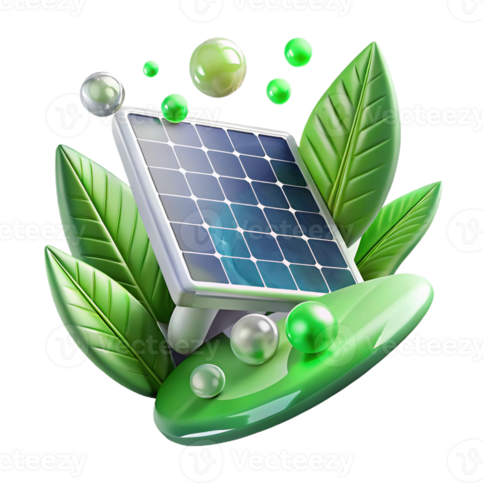 impressive vintage Solar Panel and Green Leaves Transparent for Eco Friendly Architecture genuine png
