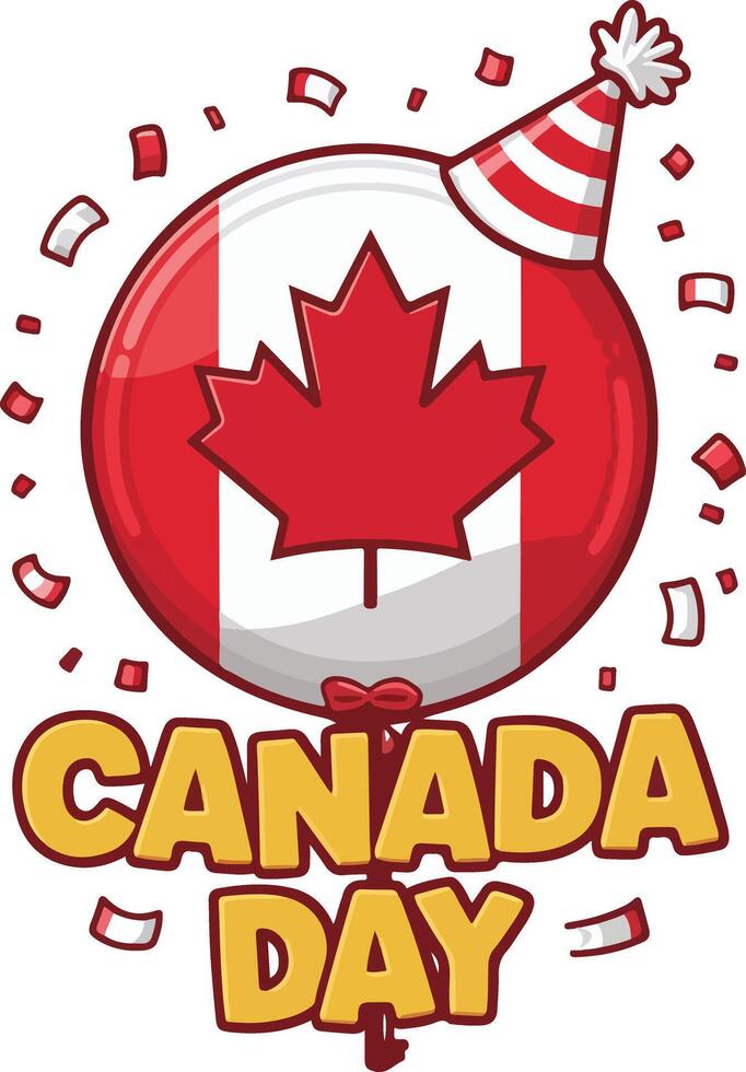 Bold Typography Canada Day Balloon Design for Festivities vector