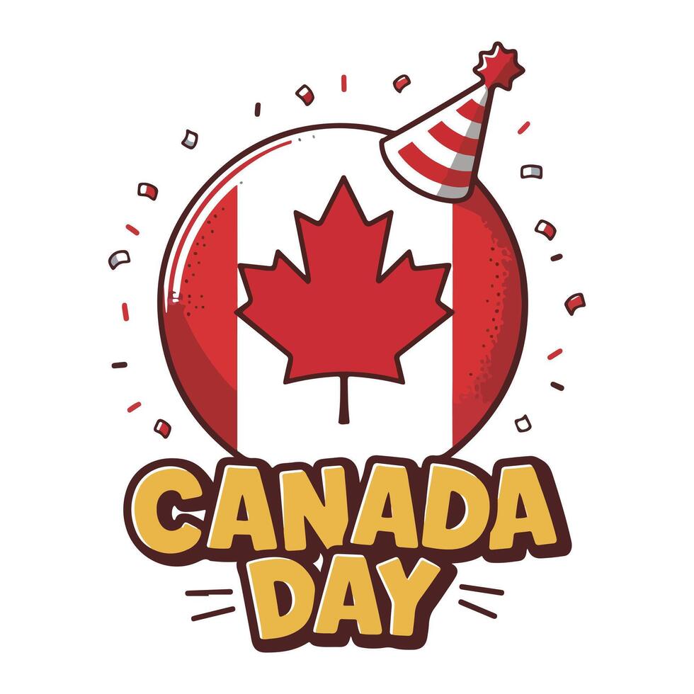 Stylish Canada Day Balloon Design with Clear Typography vector