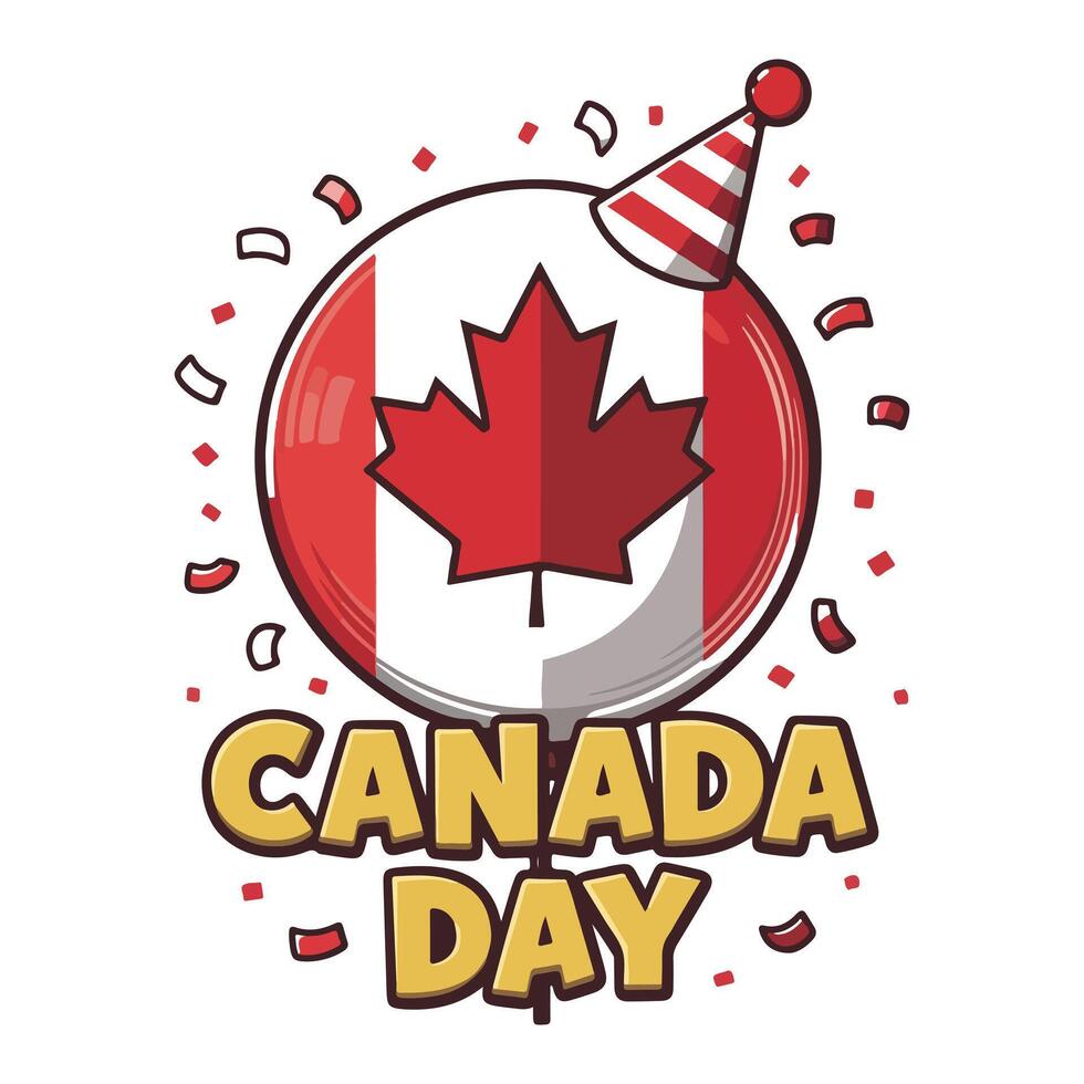 Vibrant Canada Day Balloons with Eye Catching Text vector