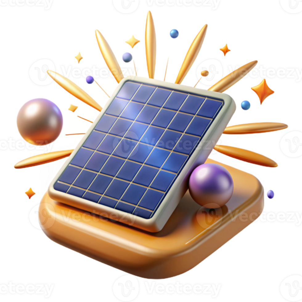 beautiful creative Solar Panel and Sun Rays Isolated for Solar Energy Concepts high resolution png