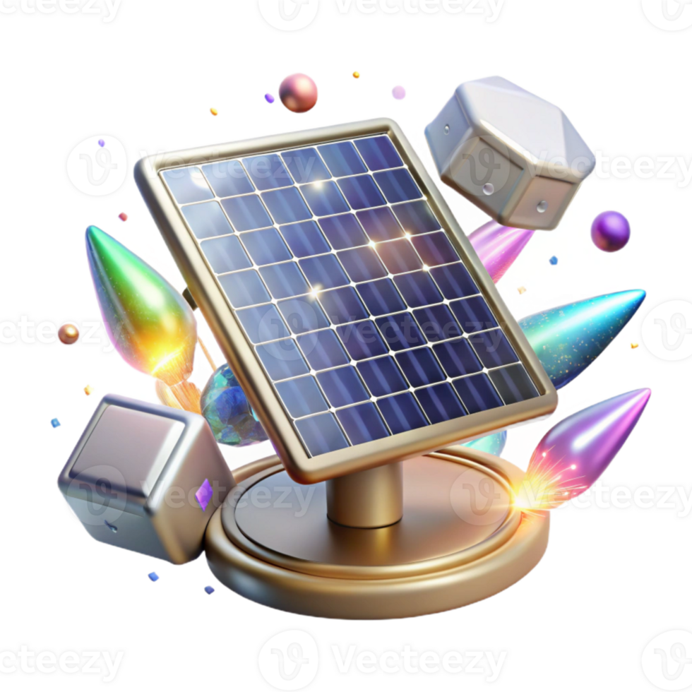 vibrant creative Solar Panel and Sunbeam Transparent for Clean Energy Visuals exclusive png