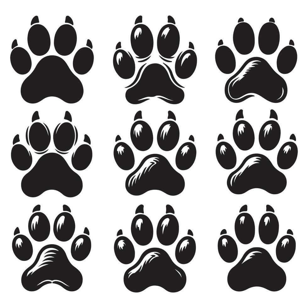 Dog Paw Print Pack High Resolution and Easy to Use vector