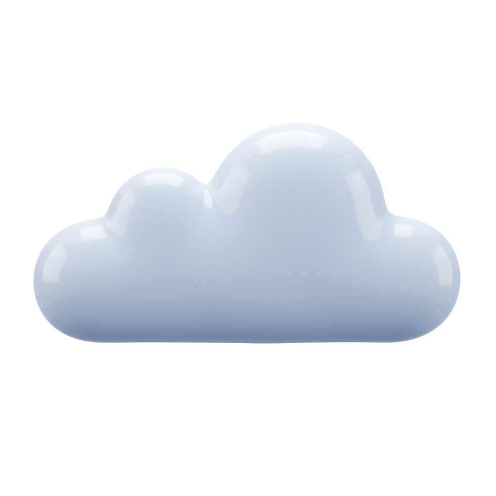 Isolated cartoon cloud with a light blue color on a plain setting, simple and minimalist design transparent background png