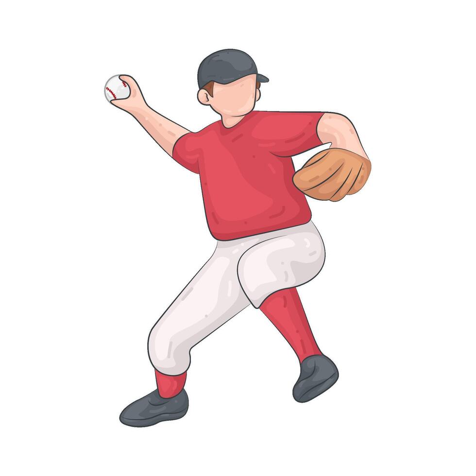 Illustration of Baseball Pitcher vector