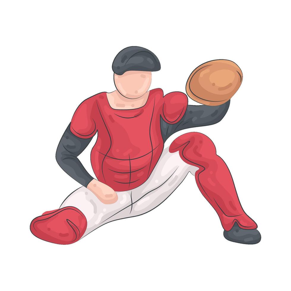 Illustration of Baseball Catcher vector