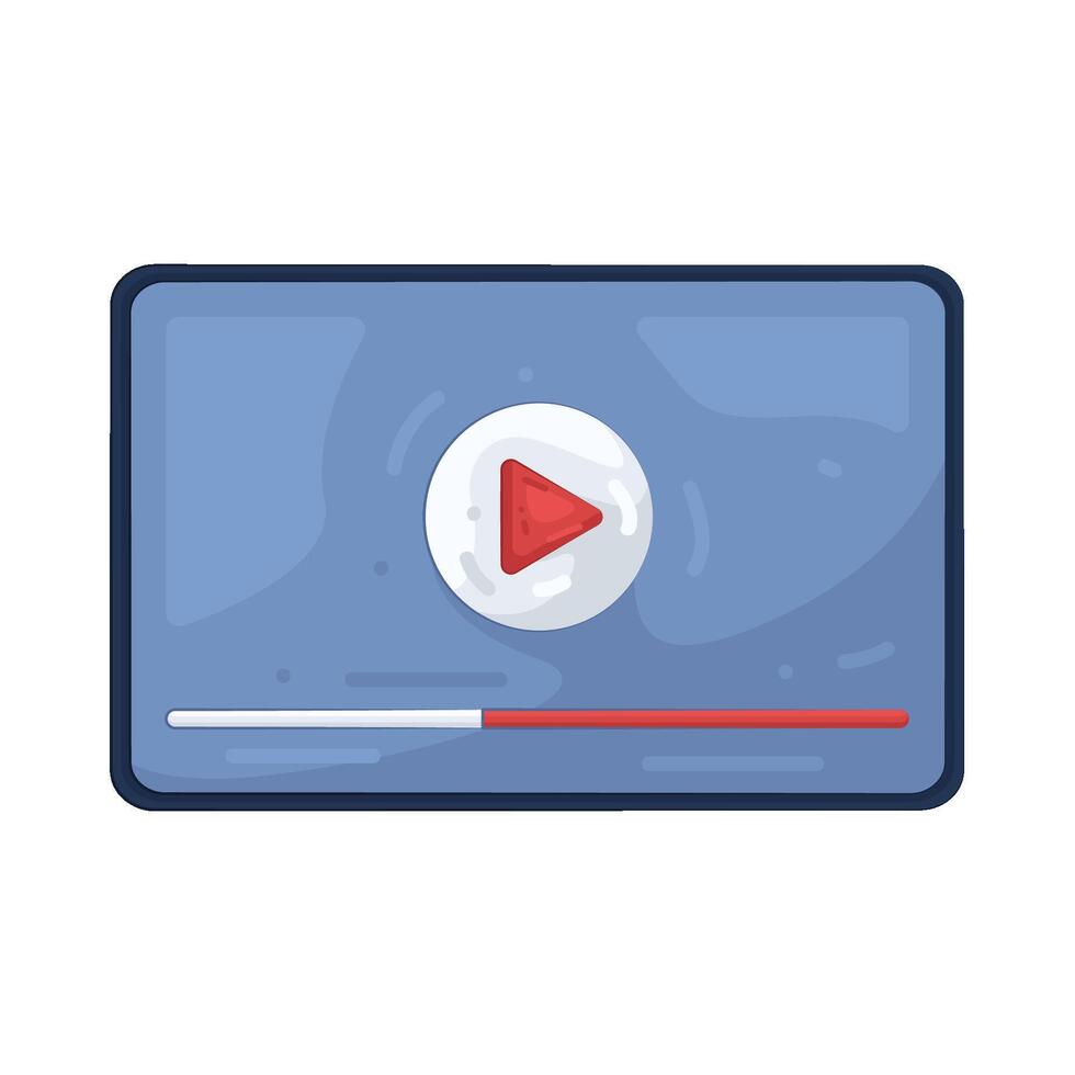 computer screen with play button vector