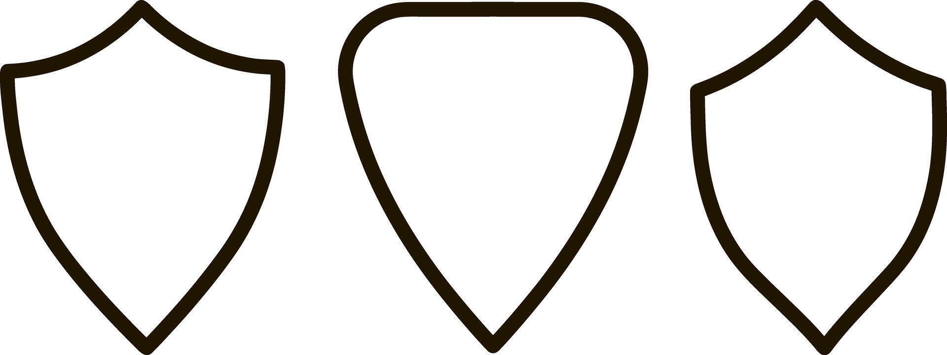Shield guard Sketch filled flat sign vector