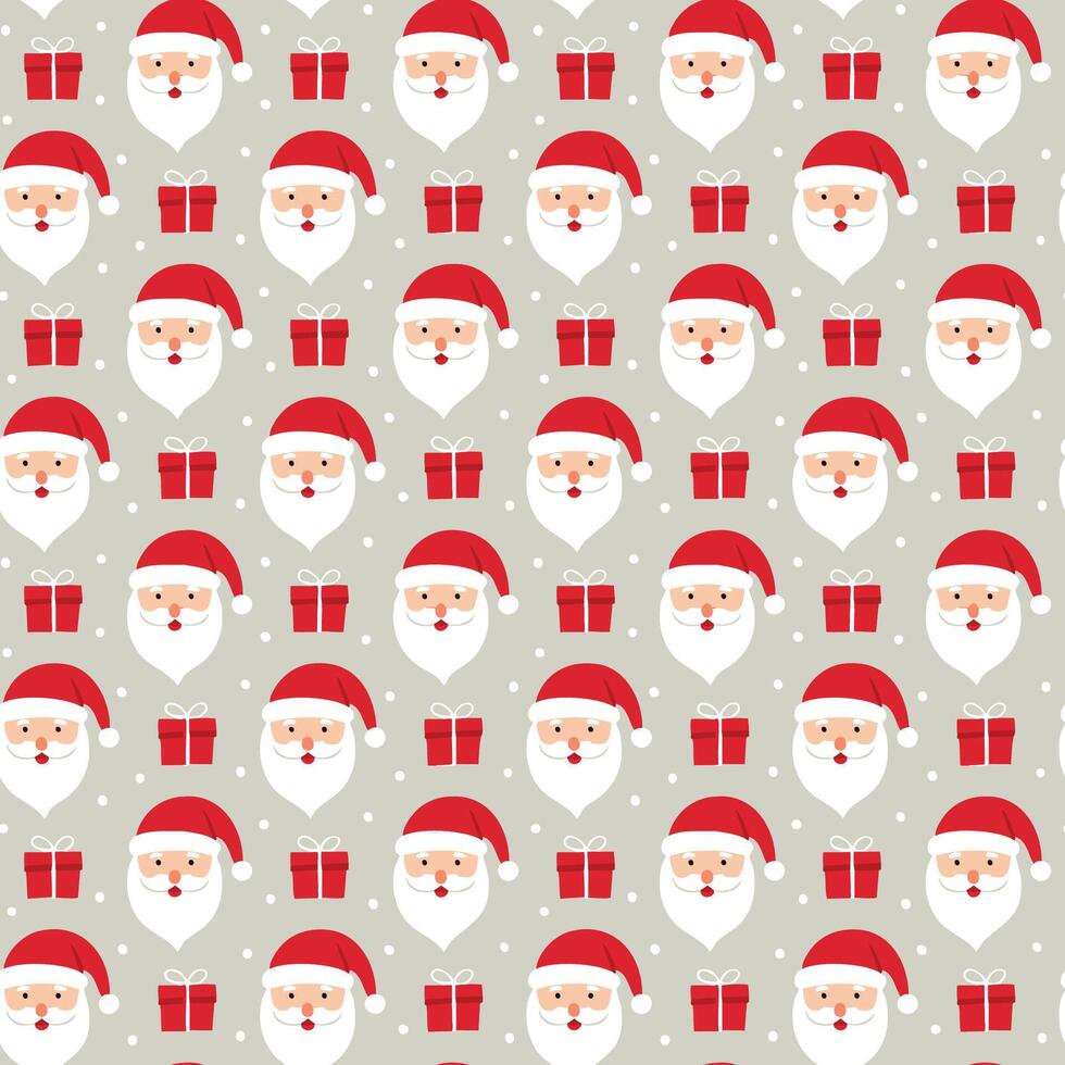A seamless pattern with santa claus and presents vector