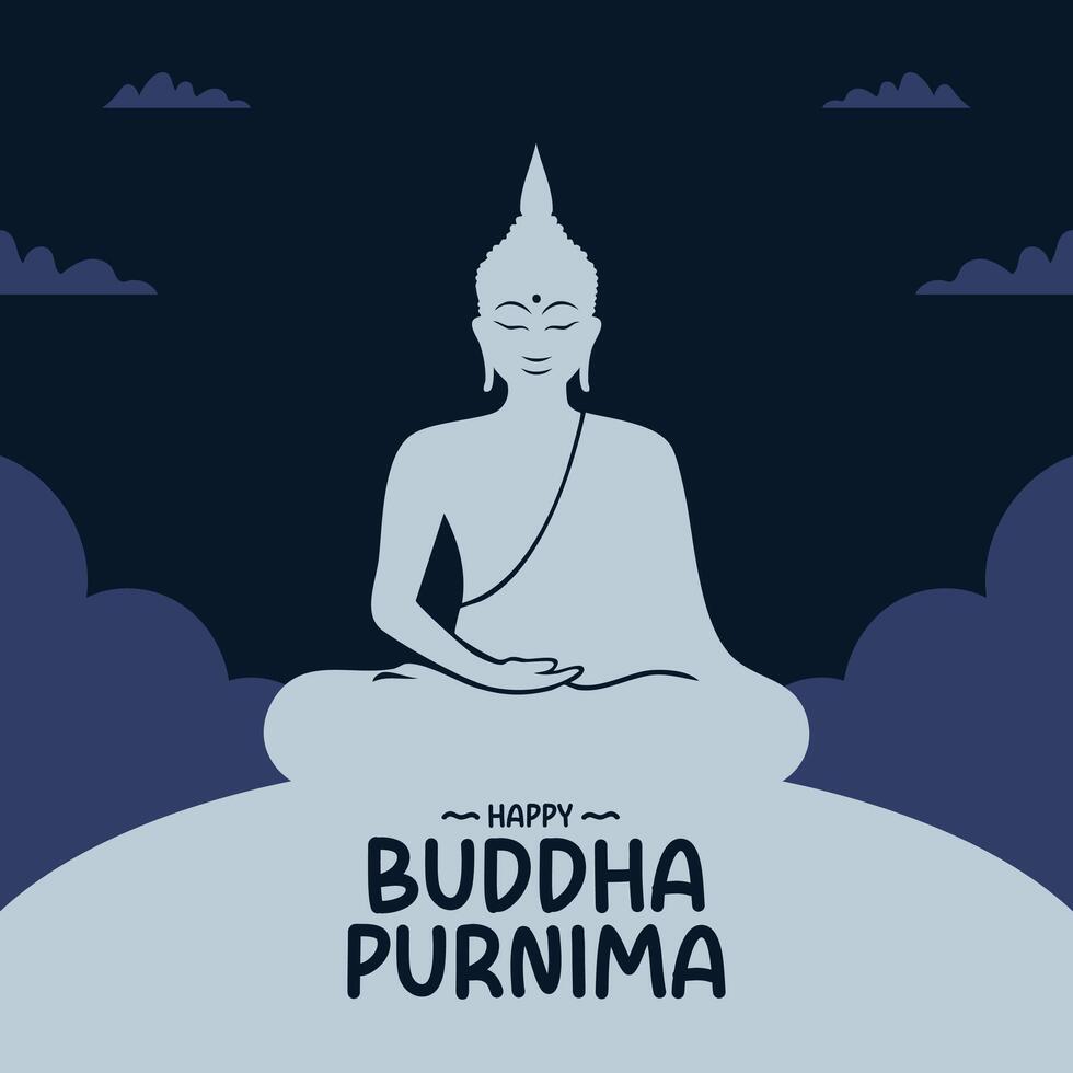 Happy Buddha Purnima Celebration Background Design vector