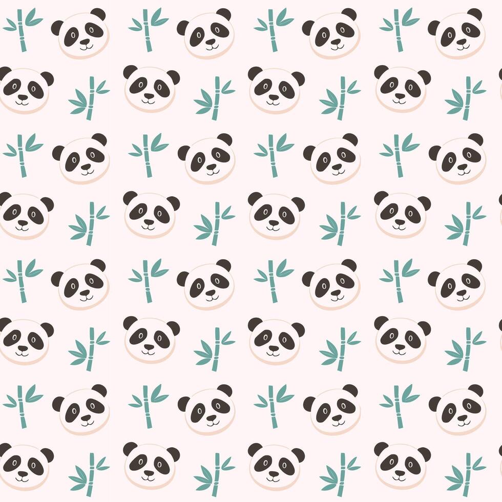 Cute panda pattern background design vector