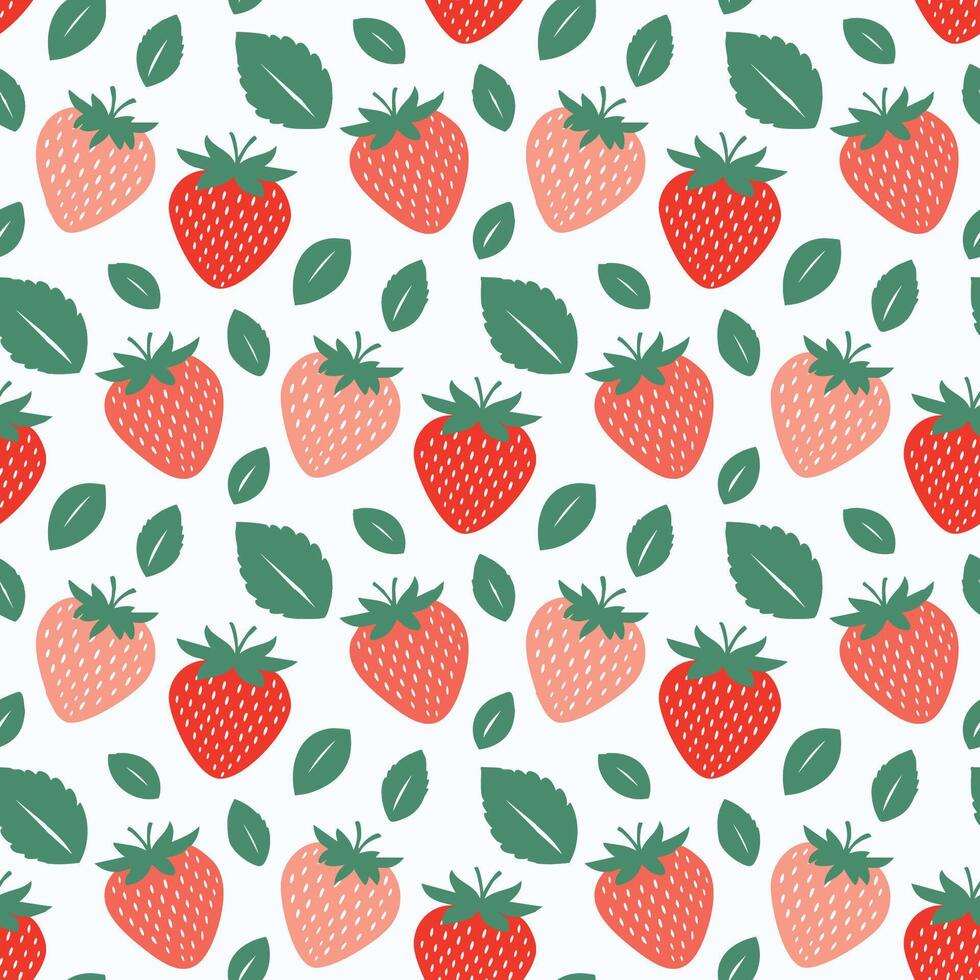 Strawberry seamless pattern background illustration vector