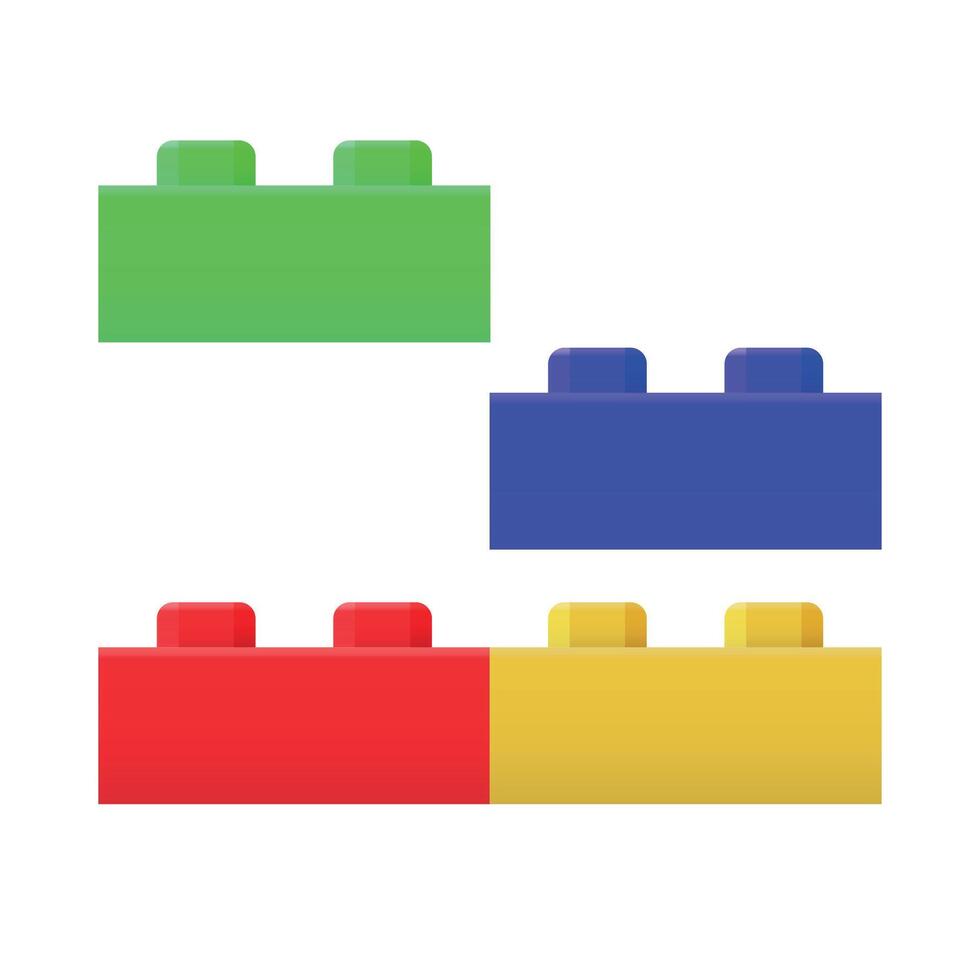 Colorful toy bricks arranged separately vector