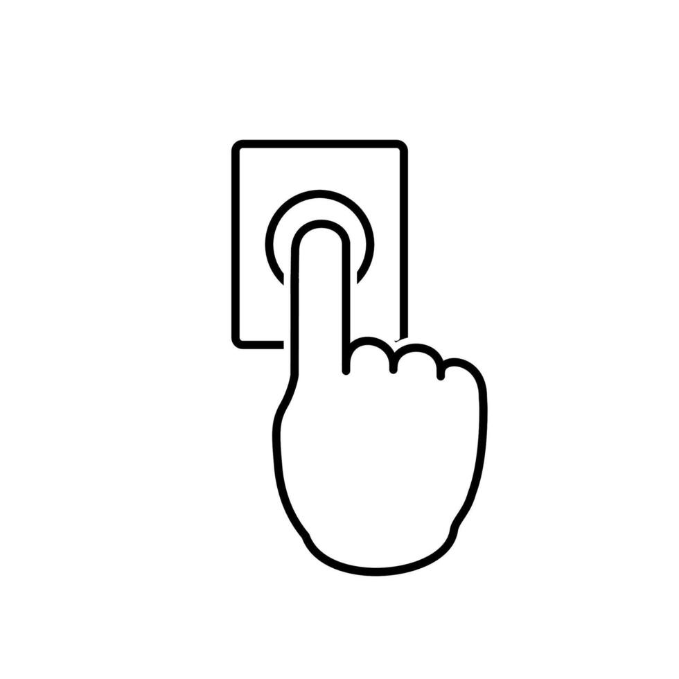 Finger Pressing Door bell Icon in Line Art Style vector
