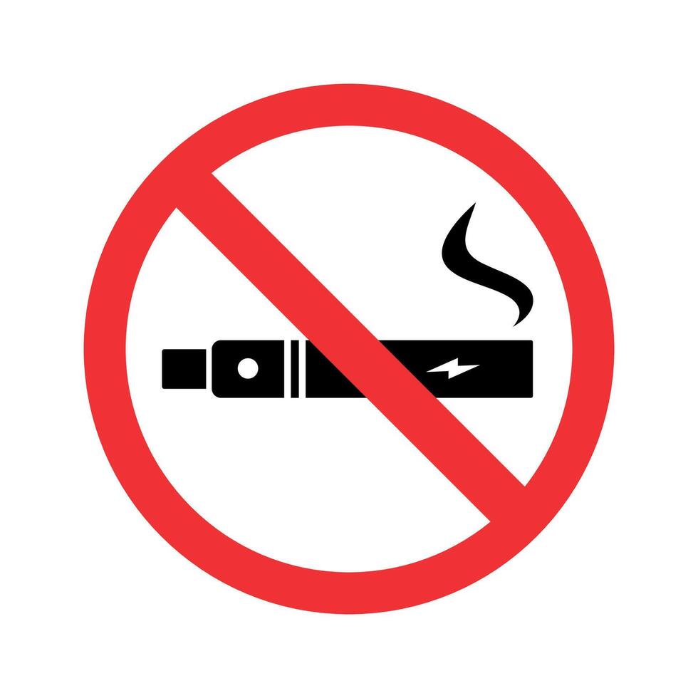 No electronic cigarette smoking prohibition symbol vector