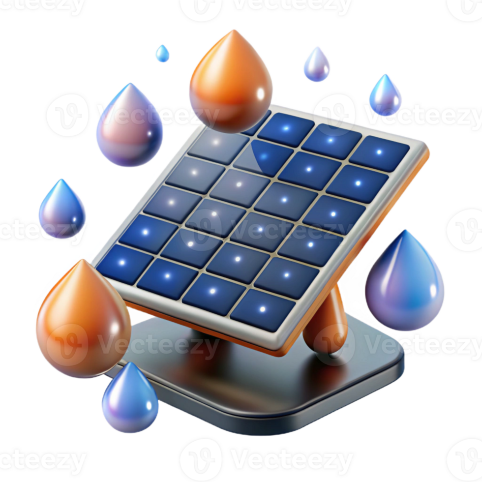 wonderful rustic Solar Panel with Raindrops Cutout for Realistic Effects authentic png
