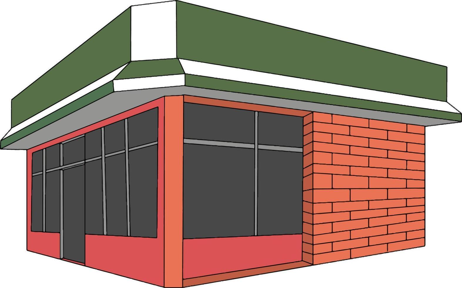 Brick Kiosk bodega store illustration vector
