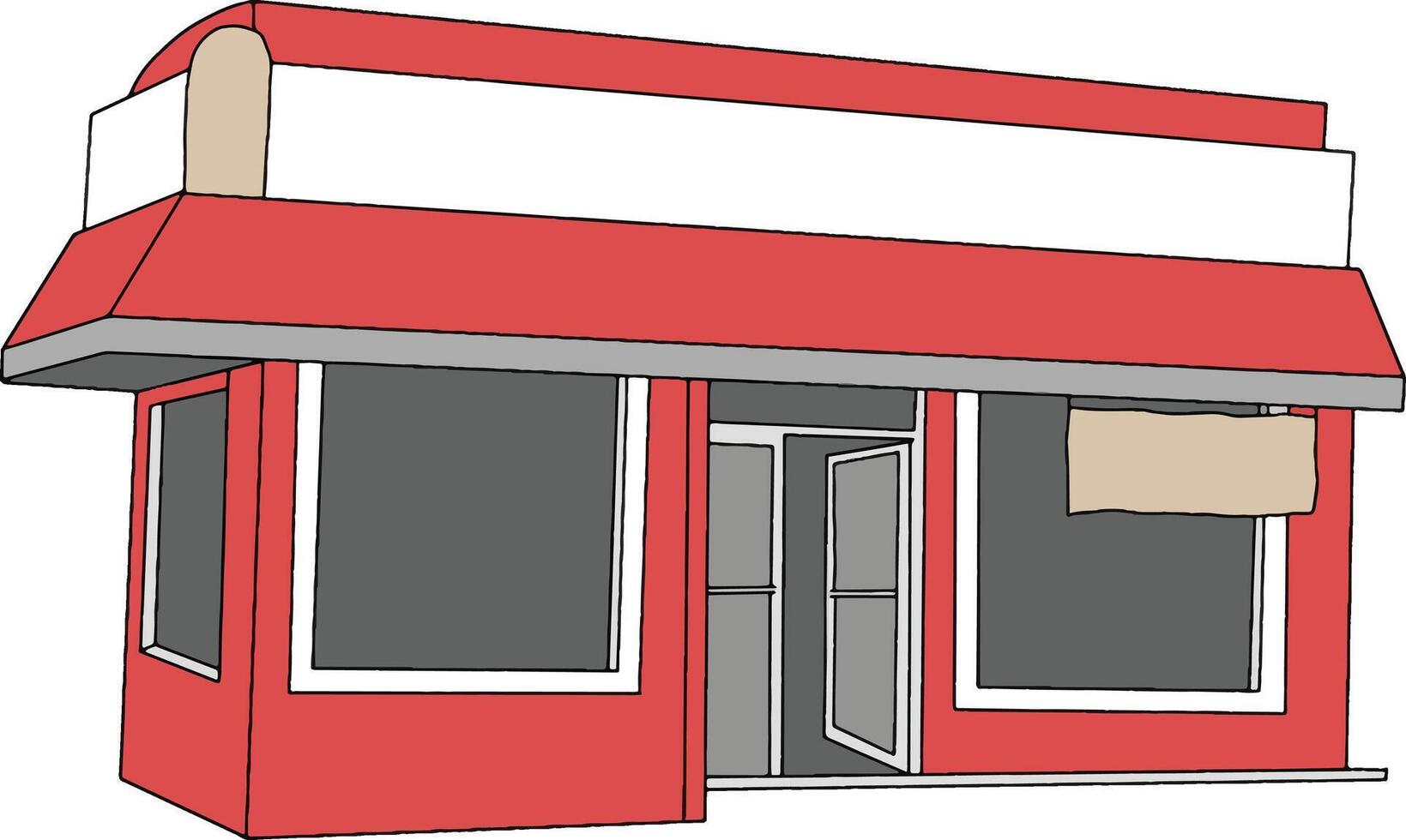 Cafe Store Front Illustration vector