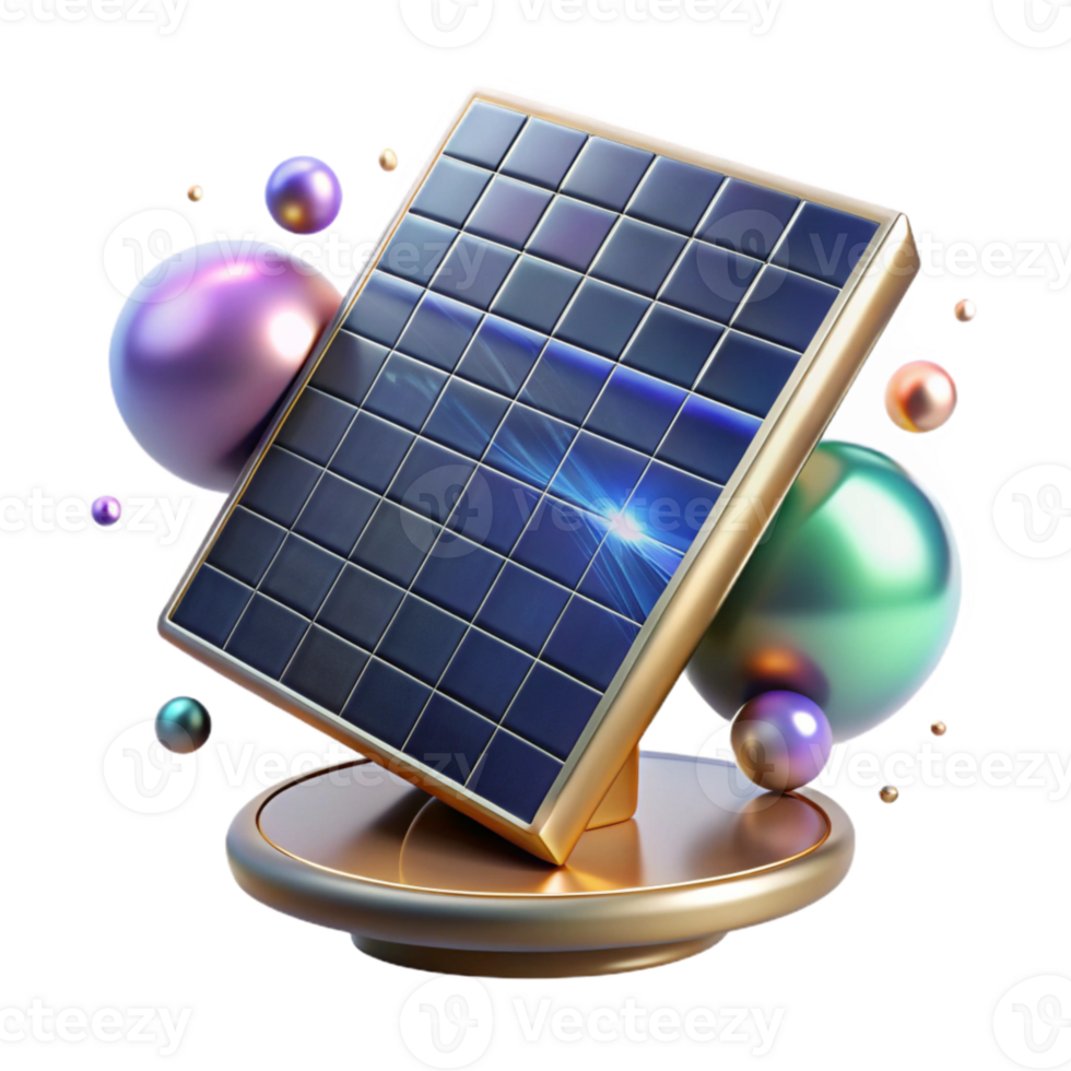 vibrant minimalist Solar Panel with Reflective Coating Cutout for High Efficiency Systems authentic png
