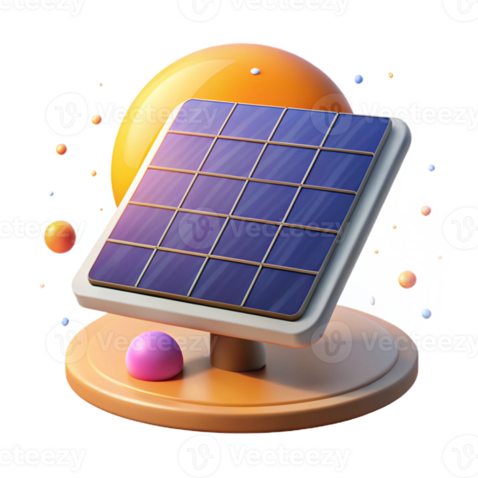 dramatic abstract Solar Panel with Sun Glare Isolated for Climate Change Awareness high resolution png