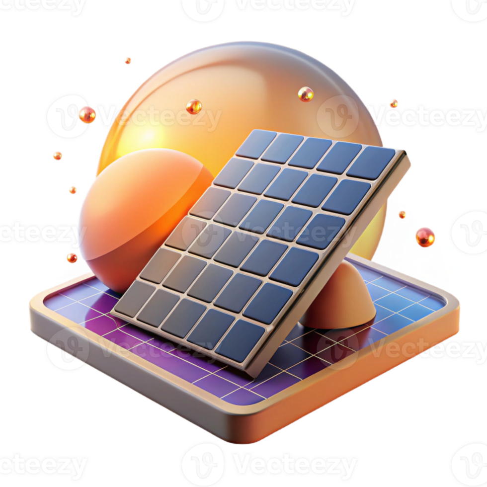 impressive rustic Solar Panel with Sun Glare Isolated for Climate Change Awareness premium png