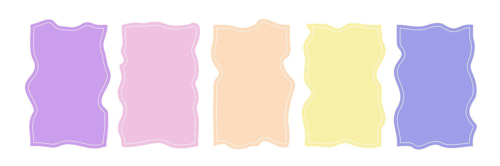 Vertical fluid shapes. Deform frame border for text or messages. Rectangular Organic Box Set vector