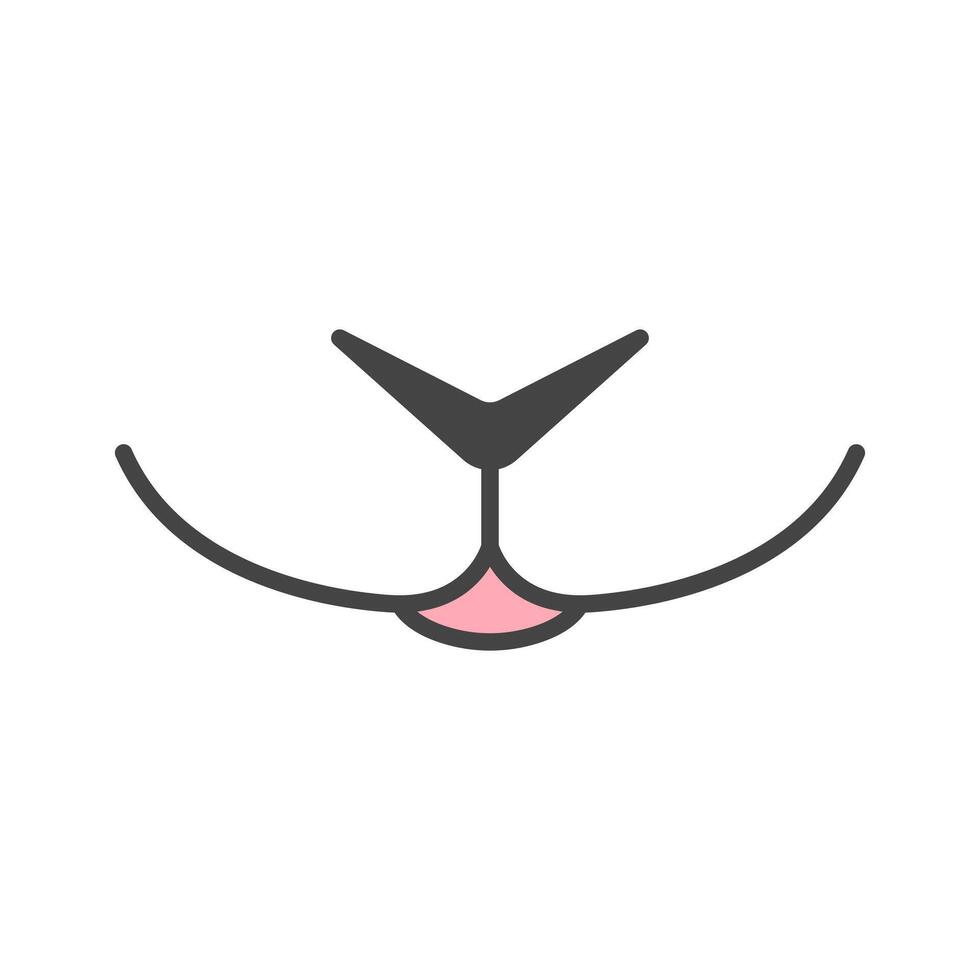 Bunny nose. Cut dog or cat nose, mouth and whiskers. Animal face, pet head vector