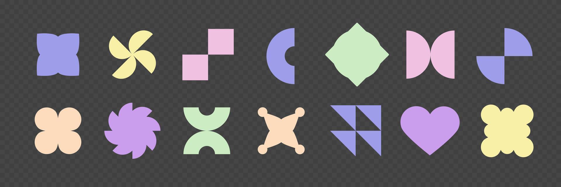 Geometric shapes collection. Simple tag figures. Trendy decorative elements. Art decor basic form vector