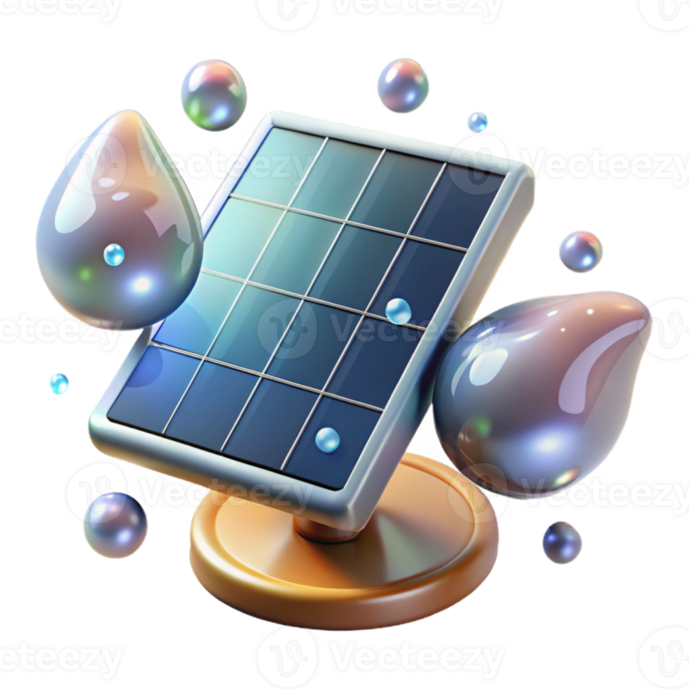 wonderful traditional Solar Panel with Water Droplets Transparent for Clean Energy ry high resolution png
