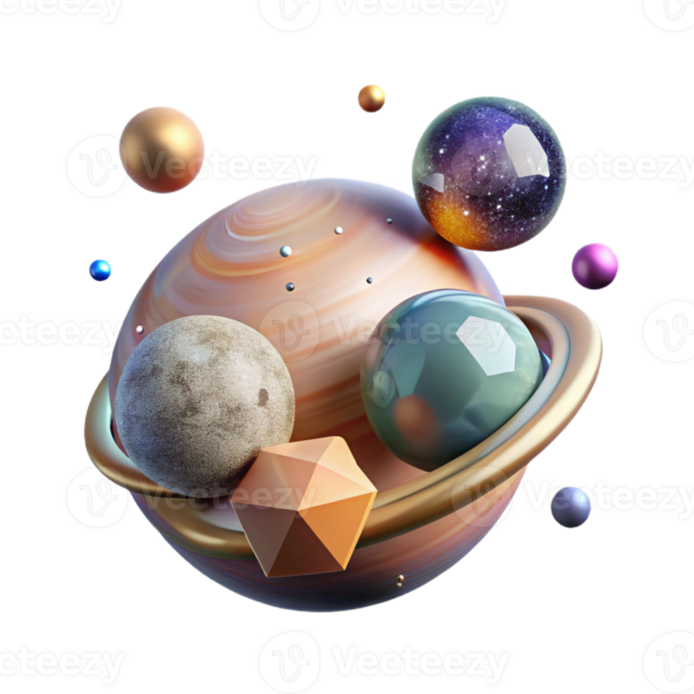 elegant classic Solar System Planets Illustration Transparent for Astronomy original png