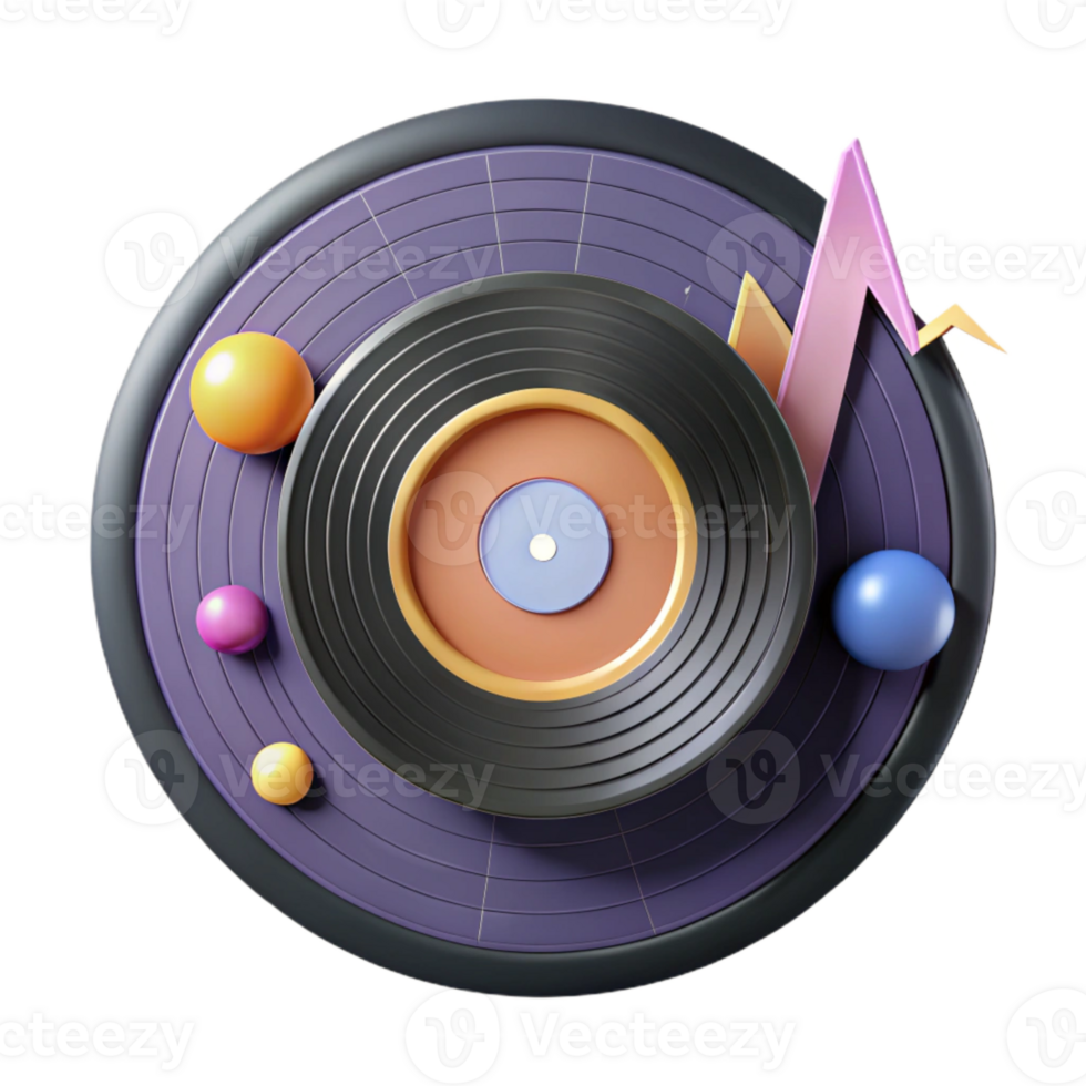 beautiful abstract Soundwave Vinyl Record Graphic Cutout for Audio Projects high quality png