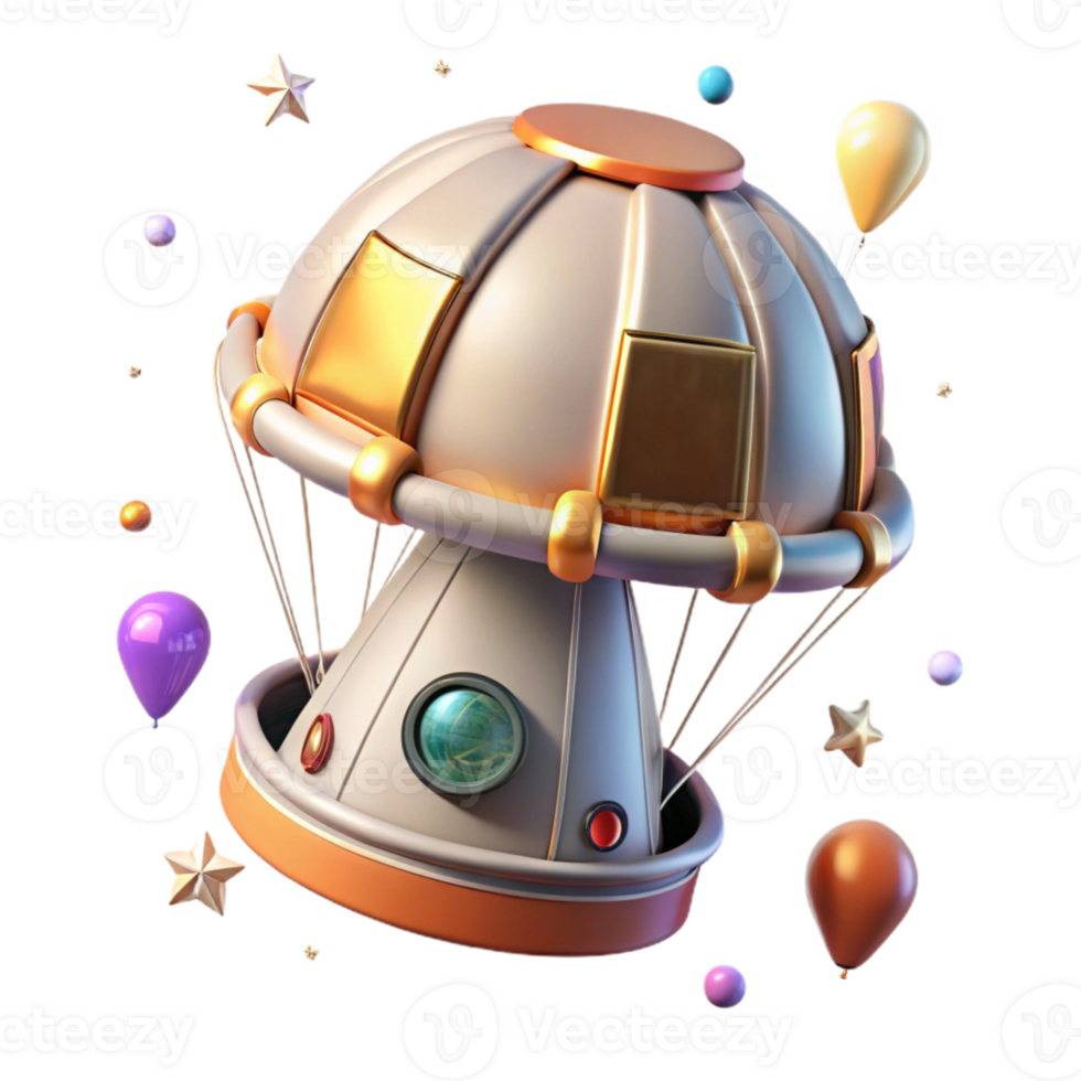 impressive creative Space Capsule Parachute Isolated for Reentry Simulations exclusive png