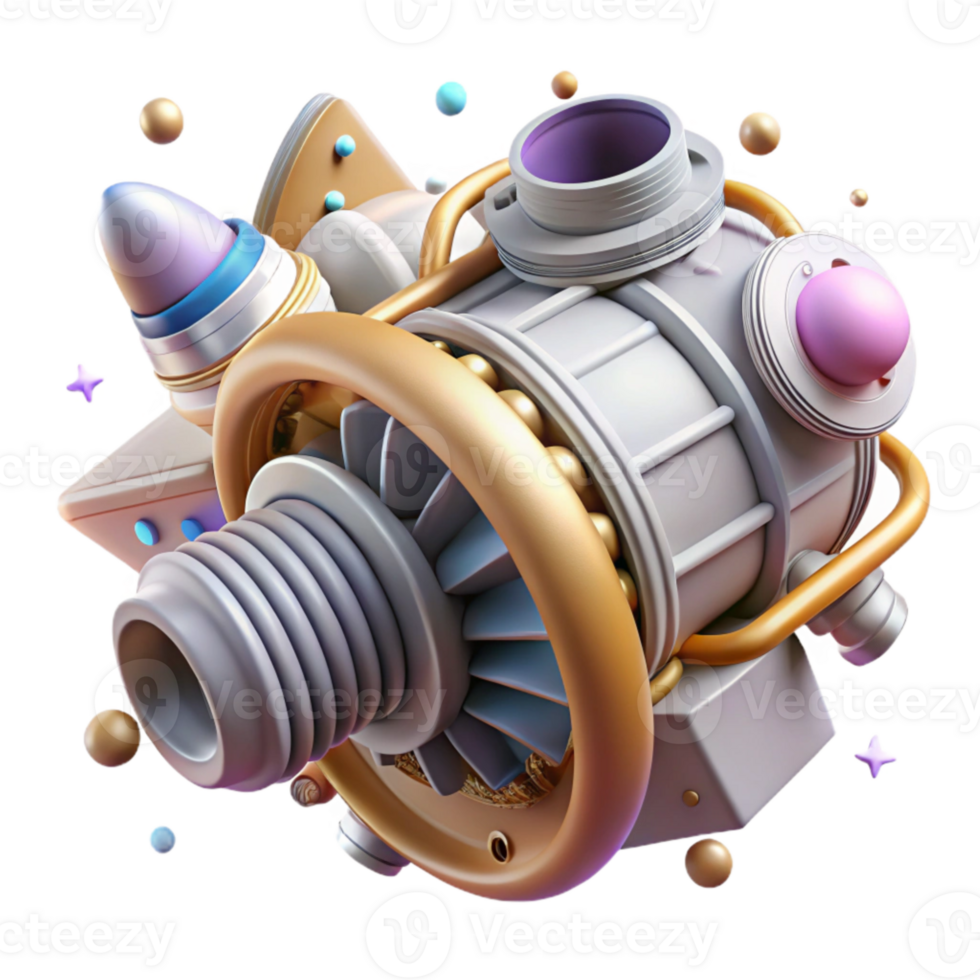wonderful abstract Spacecraft Engine Isolated for Engineering Projects detailed png
