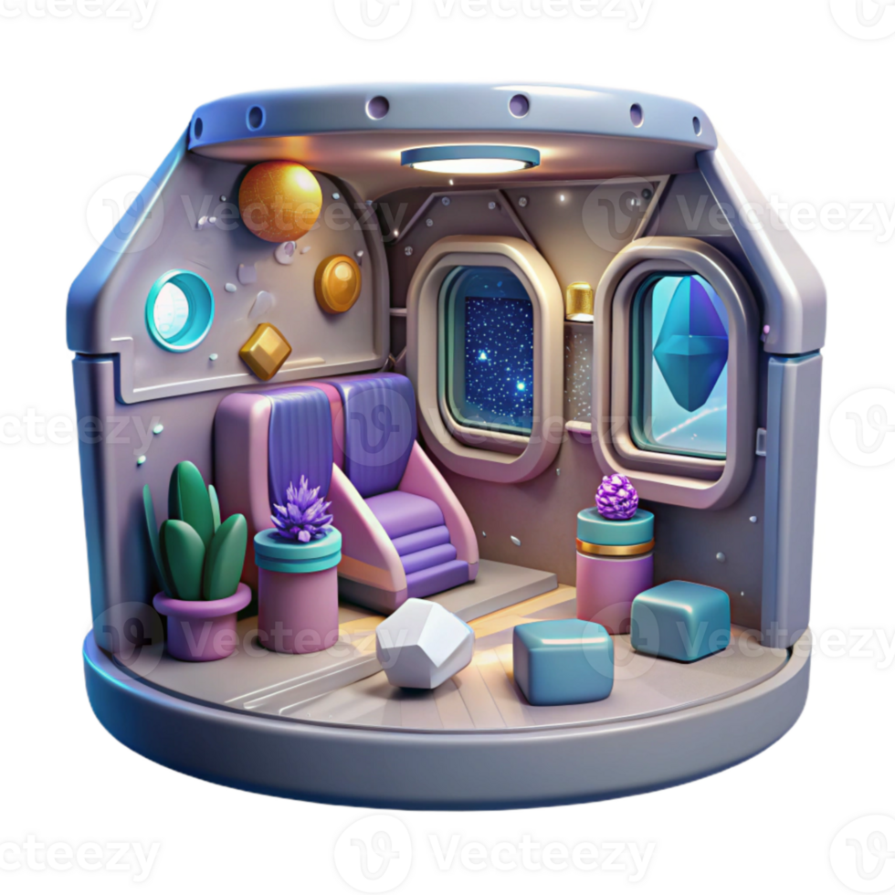 dramatic modern Spacecraft Interior Cabin Isolated for Sci Fi Art high quality png