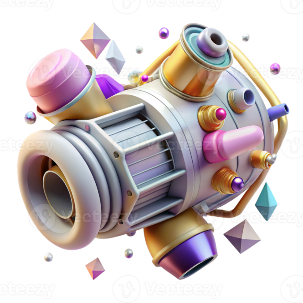vibrant classic Spacecraft Engine Isolated for Engineering Projects detailed png