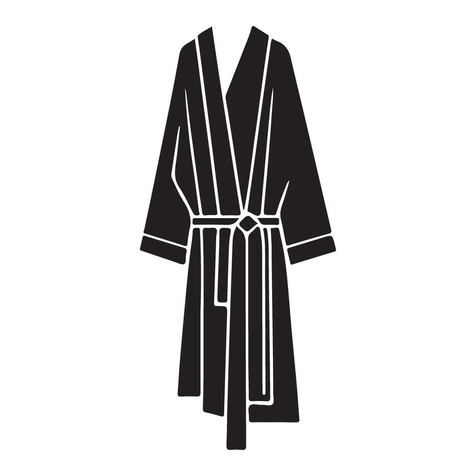 Luxury Bathrobe Silhouette Illustration for Spa and Relaxation vector