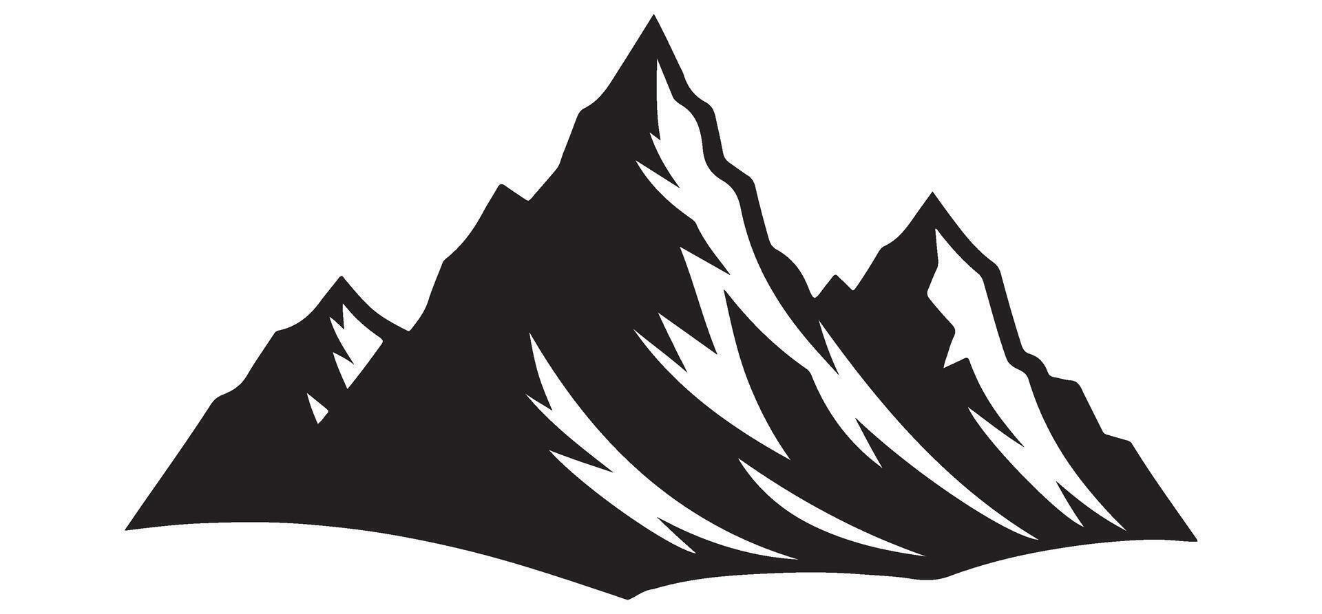 Majestic Mountain Range Illustration Landscape Adventure Design Element vector