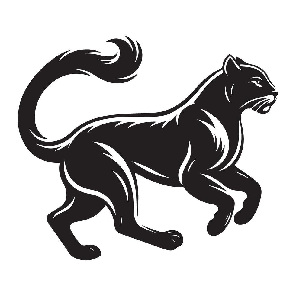 Sleek Panther Silhouette Illustration Graphic Design Art vector