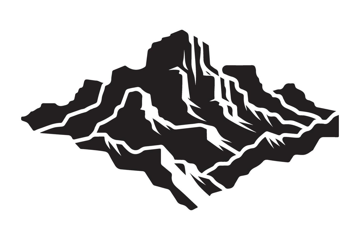 Mountain Landscape Silhouette Illustration for Adventure and Outdoors vector