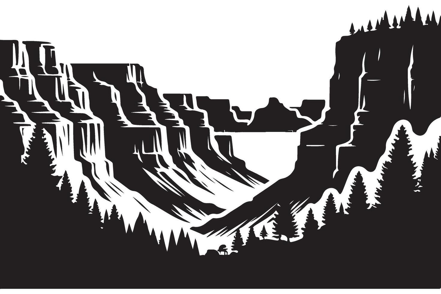Grand Canyon Landscape Illustration Graphic Design Art vector