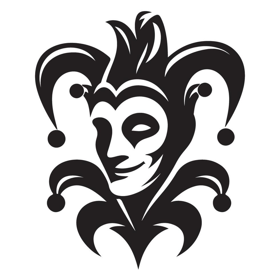 Intricate Jester Face Illustration Symbol of Humor and Playfulness vector