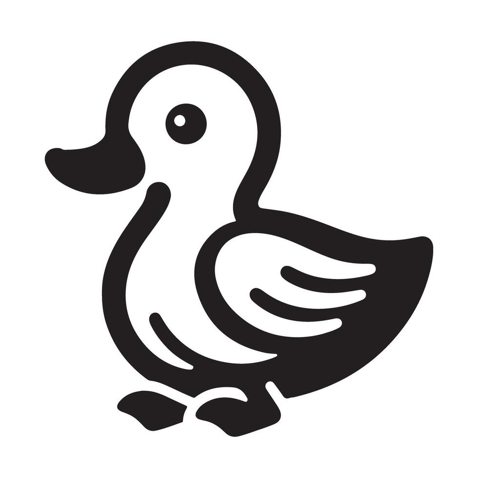 Cute Duck Illustration Adorable Waterfowl Cartoon Design Art vector