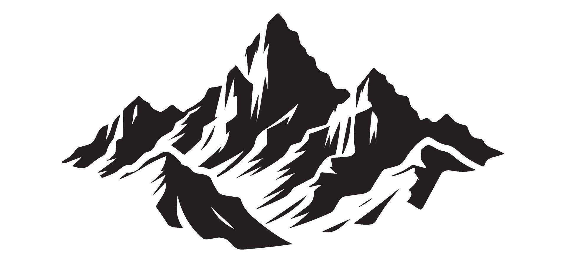 Majestic mountain range silhouette illustration for outdoor adventure vector