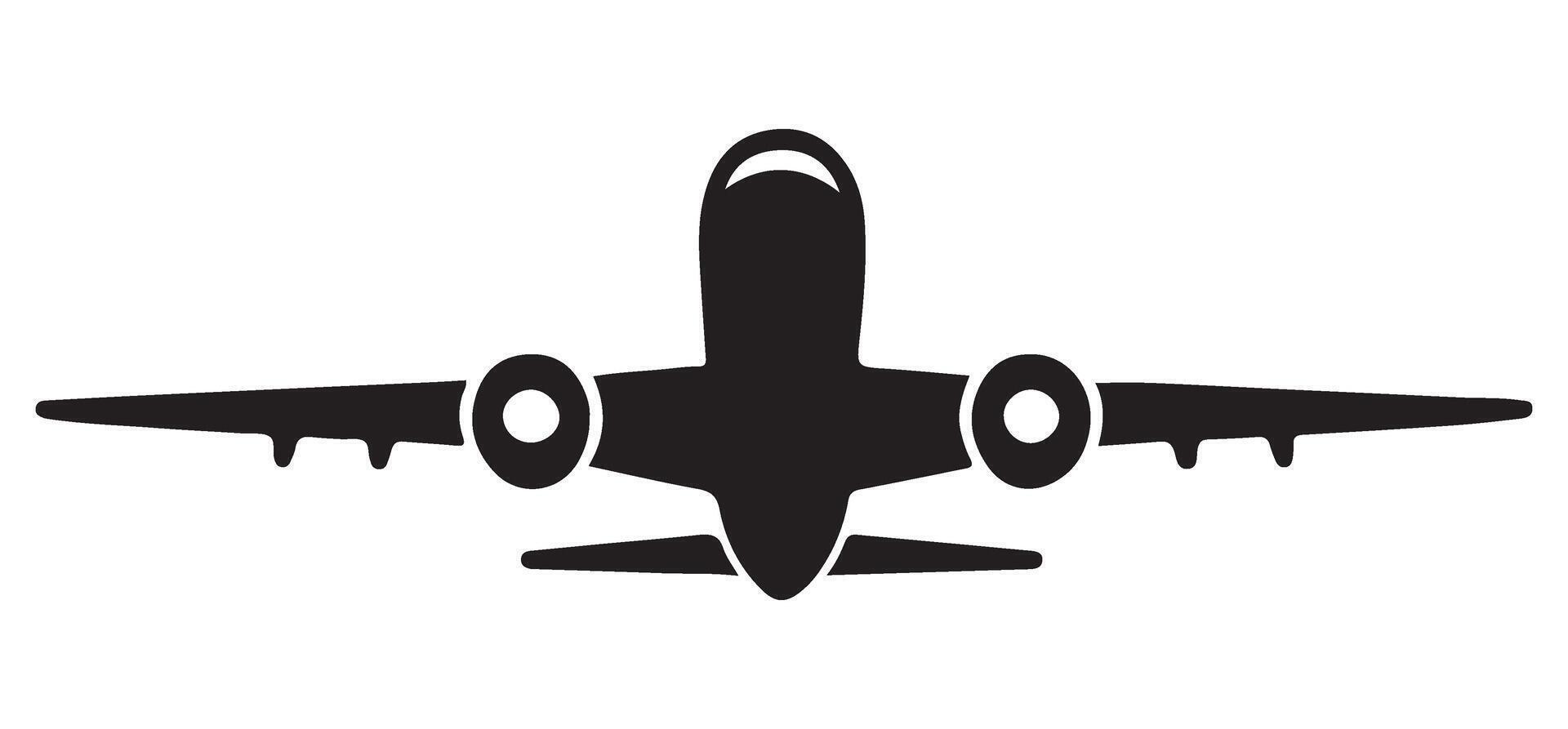 Airplane Silhouette Graphic Commercial Aircraft Flying High vector