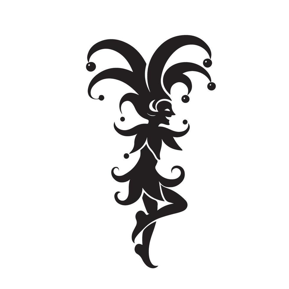 Dancing Jester Silhouette Illustration A Versatile Design Element vector