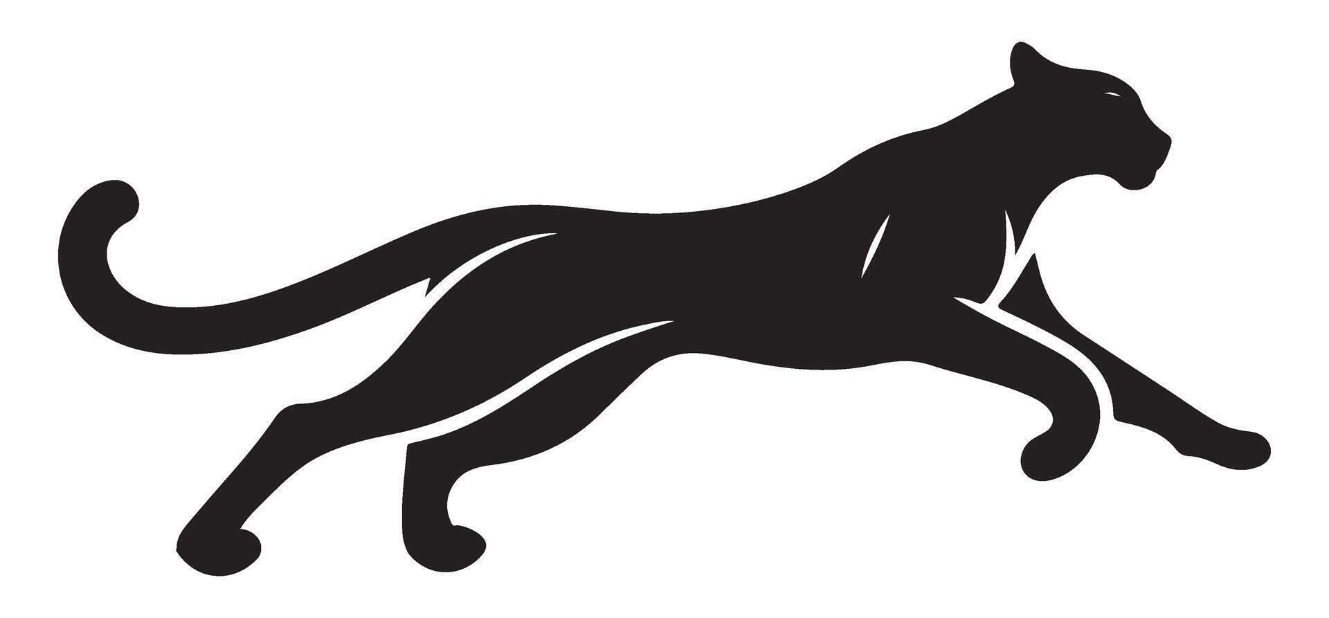 Prowling Black Panther Silhouette Illustration An Elegant Design vector