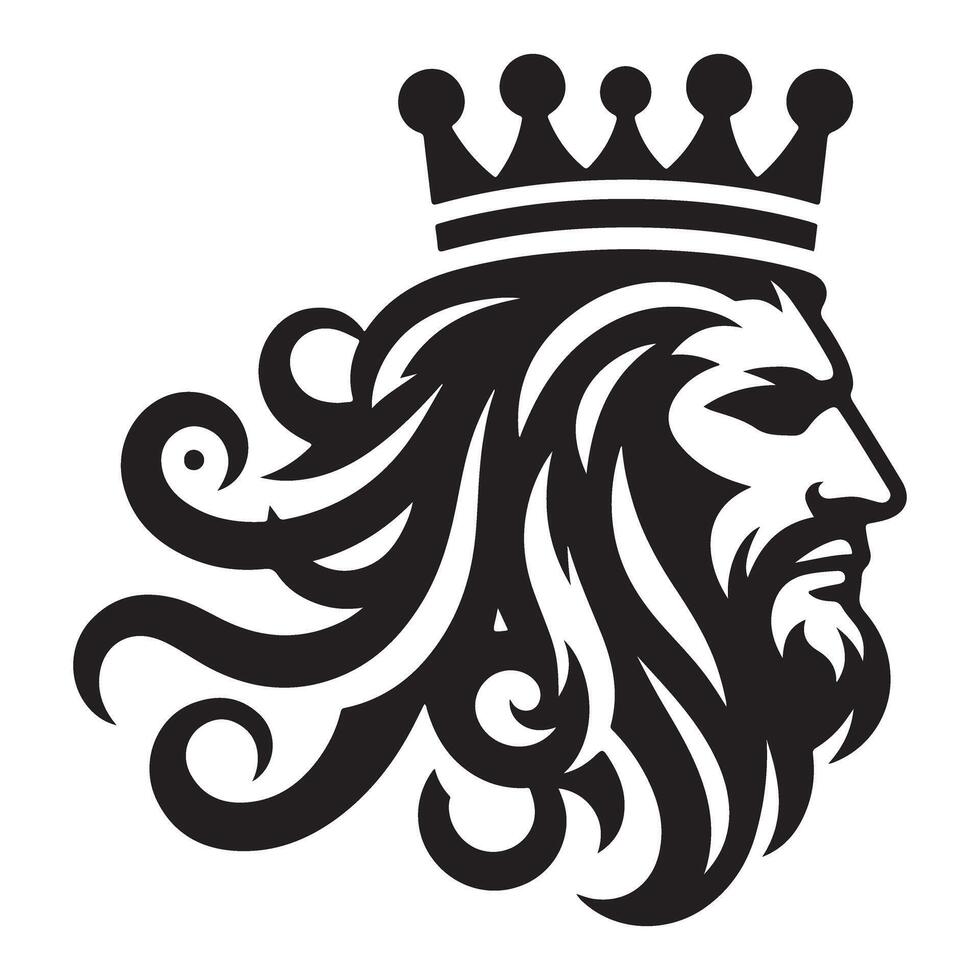 Regal King Silhouette Illustration for Logo and Design Inspiration vector