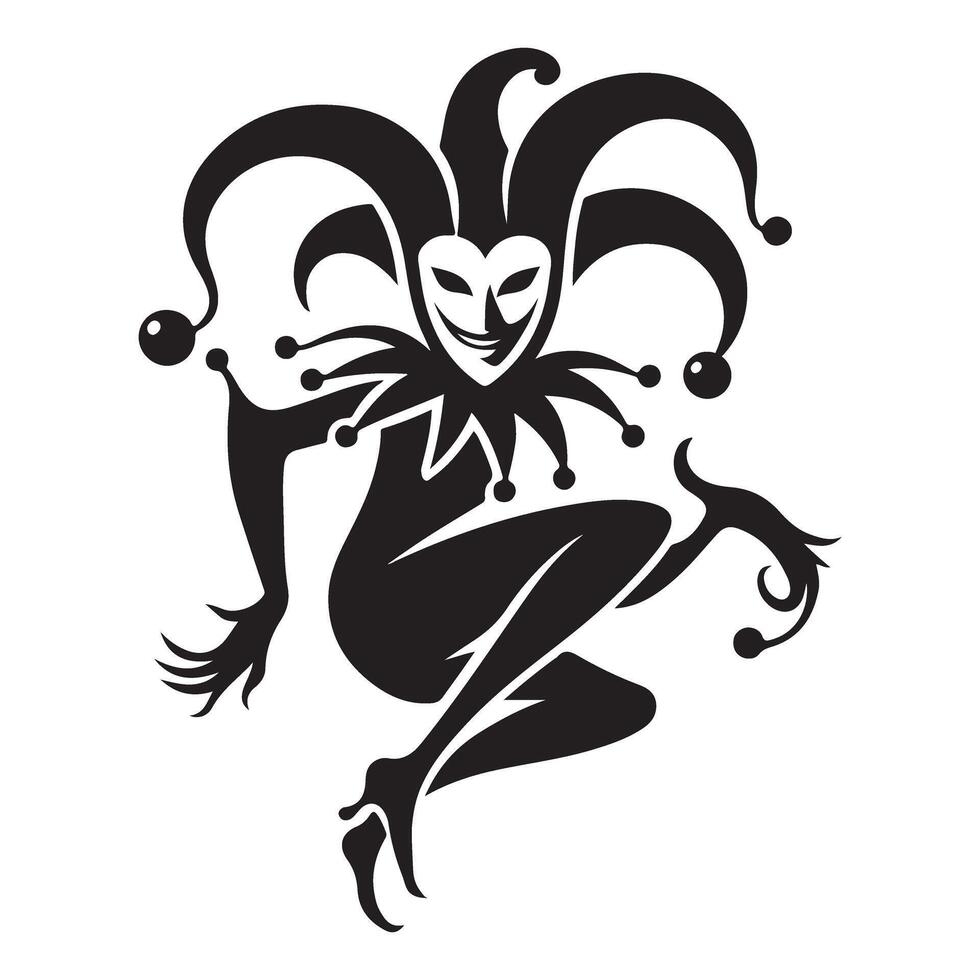 Jester Silhouette Illustration Royalty Free Download for Projects vector