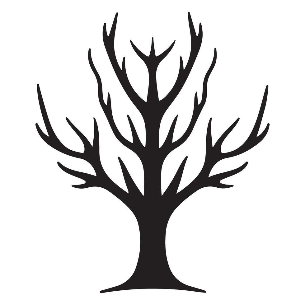 Bare Tree Silhouette Illustration Design Concept for Autumn Season vector