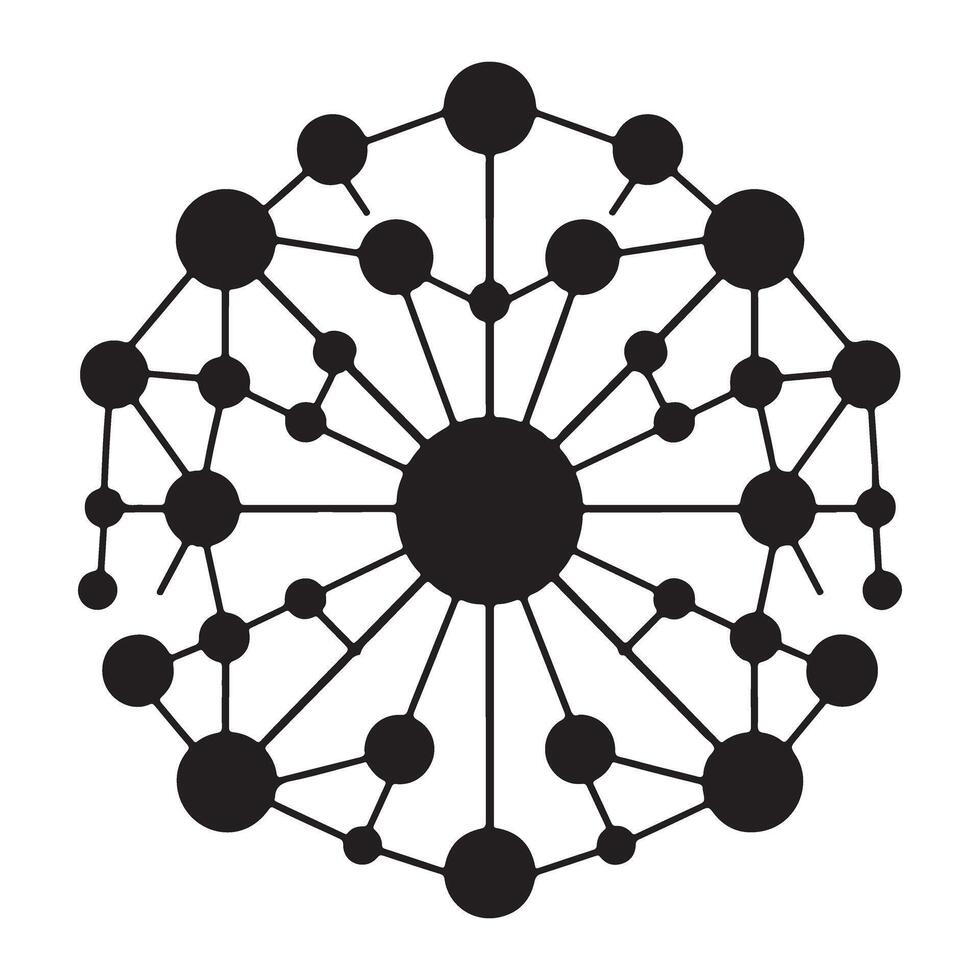 Abstract Network Connection Nodes Design Concept for Data Visualization vector